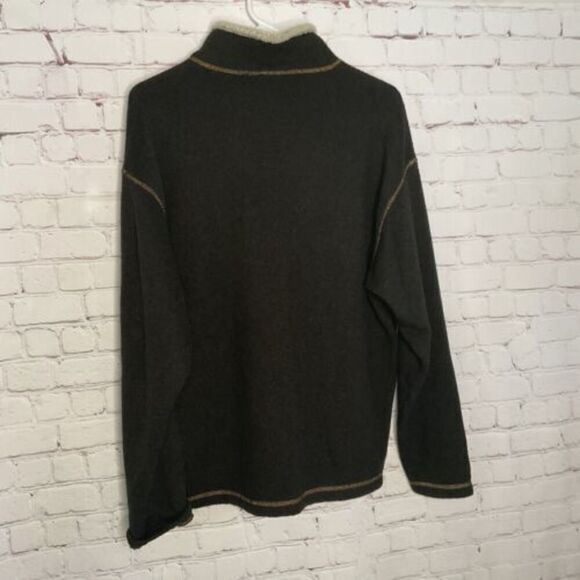 Kuhl Alfpaca Fleece Men's Medium M Fairy GreenGray 1/4 Zip Long Sleeve Sweater - Picture 6 of 8